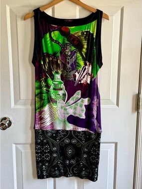 Custo Barcelona Top with Pink Logo and Mint Print